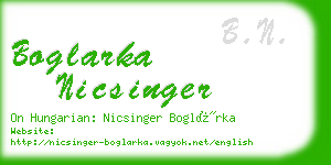 boglarka nicsinger business card